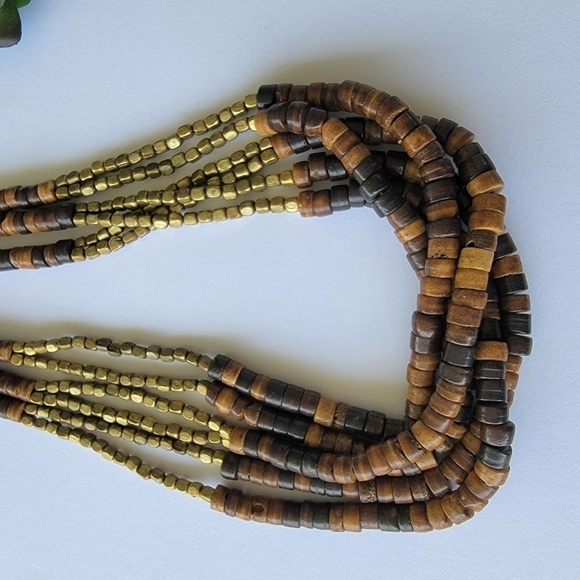 Multi Strand Mixed Media Necklace Made in India - Picture 14 of 14
